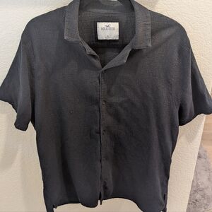 Hollister Men's Charcoal Button Down Shirt
